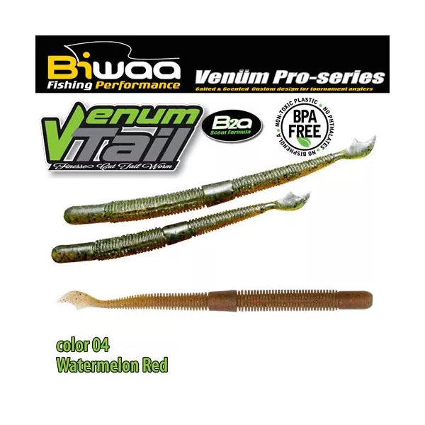 Biwaa Venum Tail 10cm 04 Watermelon Red Gumi Műcsali 10db