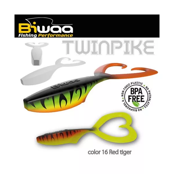 Biwaa Twinpike 15cm 24gr 16 Red Tiger Gumihal 3db