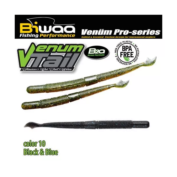 Biwaa Venum Tail 10cm 10 Black & Blue Gumi Műcsali 10db