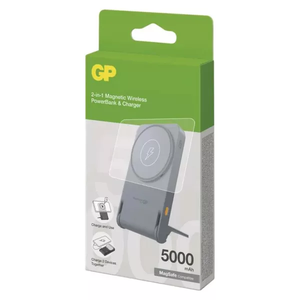 GP Powerbank Q05B, 5000 mAh, 20 W+Brezžično, Črna