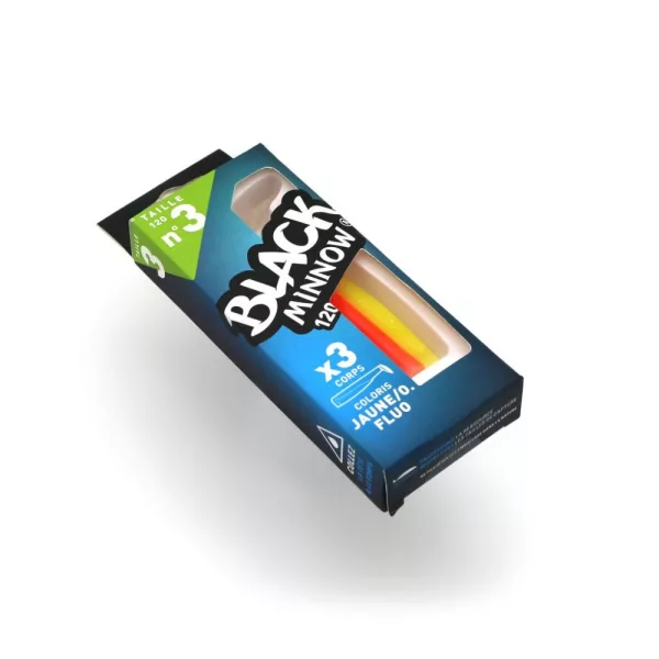 FIIISH 3 kosi 120 mm Black Minnow telo - barva Oranžna/rumena Plastična vaba