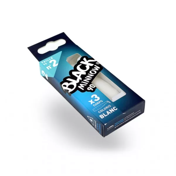 FIIISH 3 kosi 90 mm Black Minnow telo - barva Bela Plastična vaba