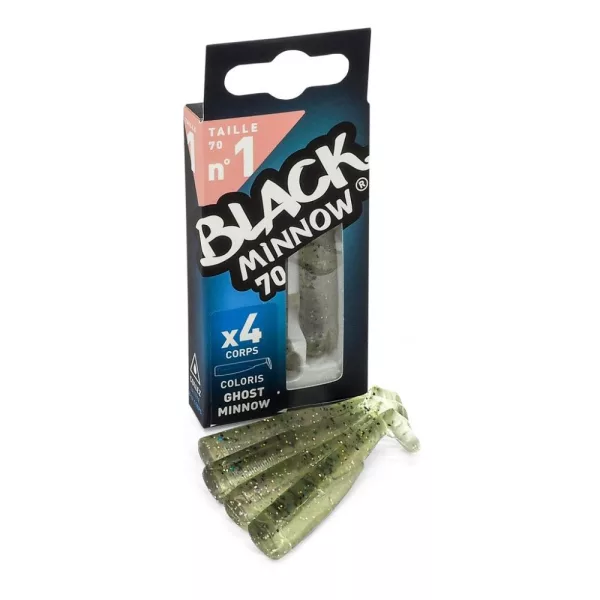 FIIISH 4 kosi 70 mm Black Minnow telo - barva Ghost Minnow Plastična vaba