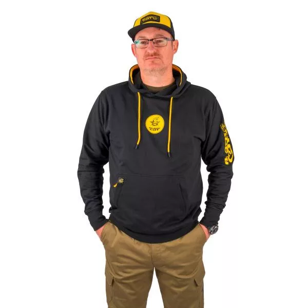 Black Cat Black Hoody Pulover s kapuco M