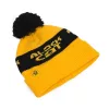 Black Cat Yellow Bobble Hat Kapa z cofom