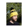 Black Cat Yellow Bobble Hat Kapa z cofom