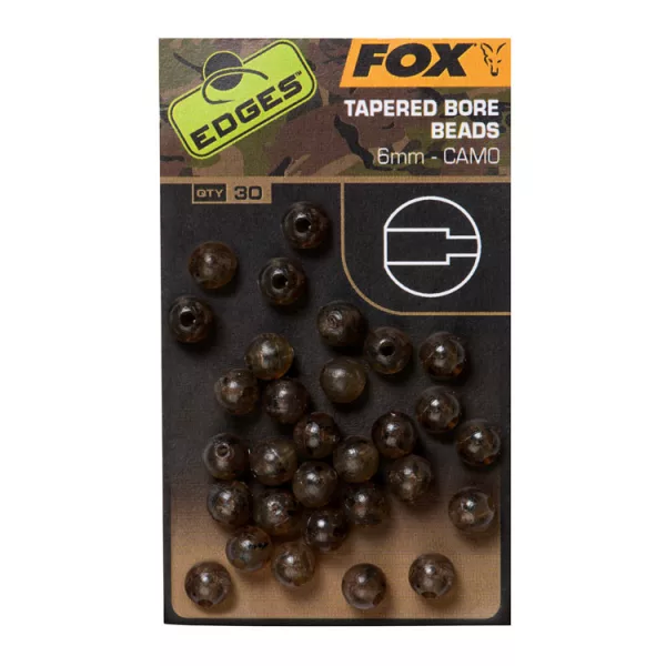 Fox EDGES™ Camo Tapered Bore Beads 6mm x30 Gumijasti biseri