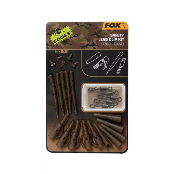 Fox EDGES™ Camo Safety Lead Clip Kit Size 7 Size 7 x5 Hitra sponka