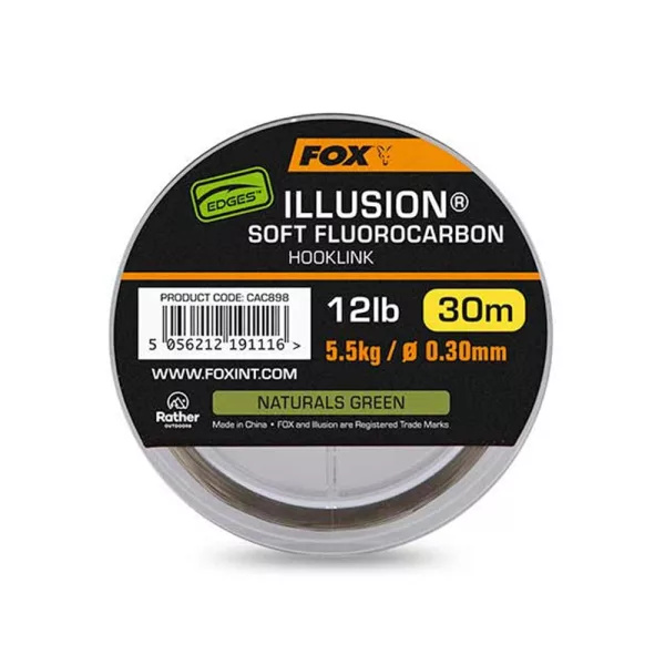 Fox Illusion Soft Naturals Green Fluorocarbon Predvrvica 0,30mm 30m