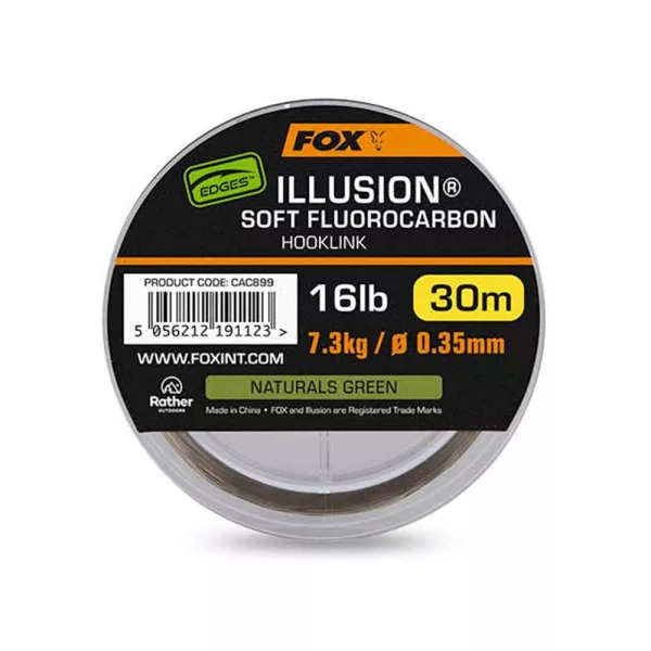 Fox Illusion Soft Naturals Green Fluorocarbon Predvrvica 0,35mm 30m