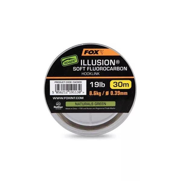 Fox Illusion Soft Naturals Green Fluorocarbon Predvrvica 0,39mm 30m