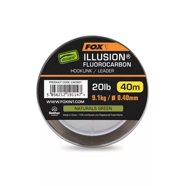 Fox Illusion Naturals Green Fluorocarbon Predvrvica 0,40mm 40m
