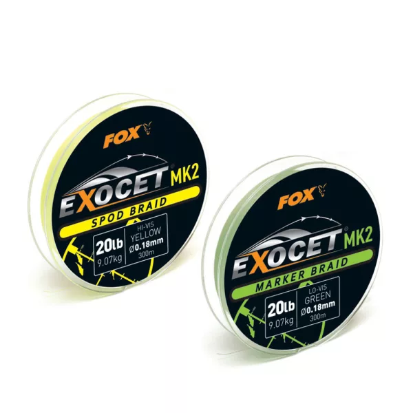 Fox Exocet® MK2 Spod & Marker Braid Marker Green Pletena vrvica 0.18mm/20lb x300m