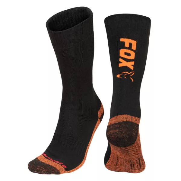 Fox Collection Thermolite Dolge Nogavice Črno-oranžne 40-43