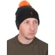 Fox Collection Bobble Hat Črno-Oranžna Kapa z Cofom
