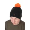 Fox Collection Bobble Hat Črno-Oranžna Kapa z Cofom