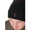 Fox Collection Bobble Hat Črno-Oranžna Kapa z Cofom