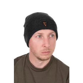 Fox Collection Beanie Črno-Oranžna Kapa