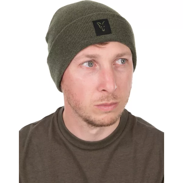 Fox Collection Beanie Zeleno-Črna Kapa