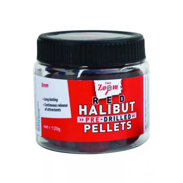 Carp Zoom CZ Rdeči vrtani halibut pelet za trnek, 15 mm, halibut, 120 g
