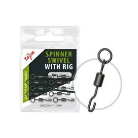   Carp Zoom Spinner Swivel Matt Fekete 7 Mikrogyűrűs Gyorskapocs 10db