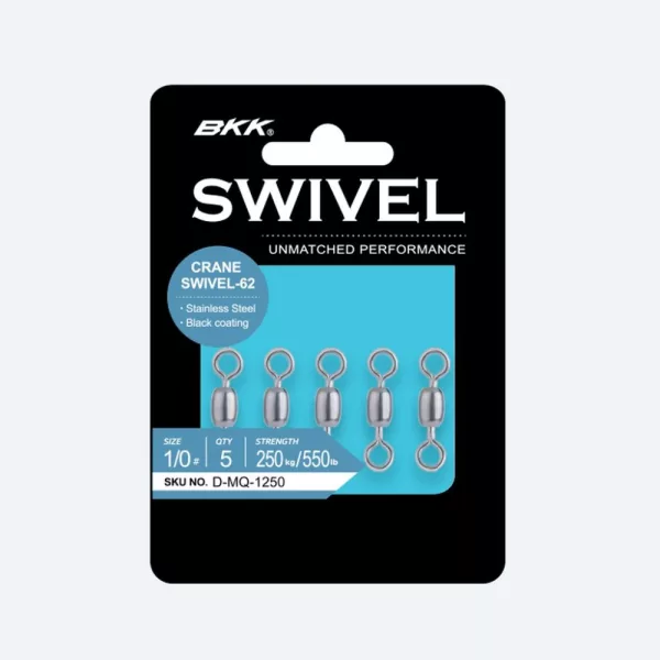 BKK Crane Swivel-62 (Stainless Steel, Black) 8# 10db/csomag Vrtljivka