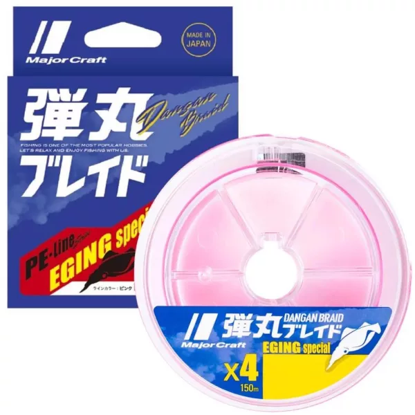 Major Craft Dangan Braid X4 Eging Special 0,10mm 150m Pink Fonott Zsinór