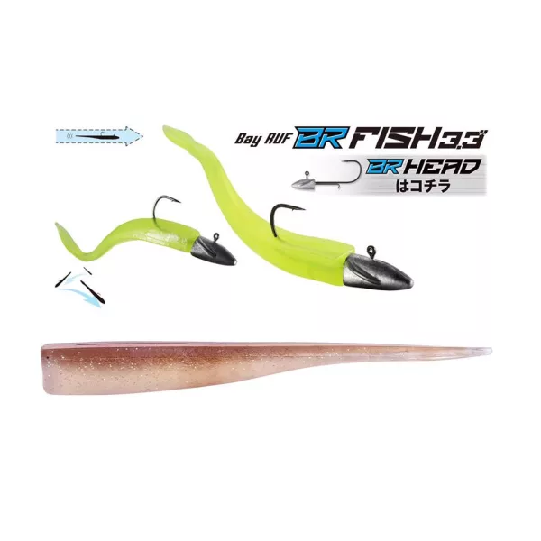 Duo Bayruf BR Fish 8,4cm F102 Brown Zircon Plastična Vaba 7 kos