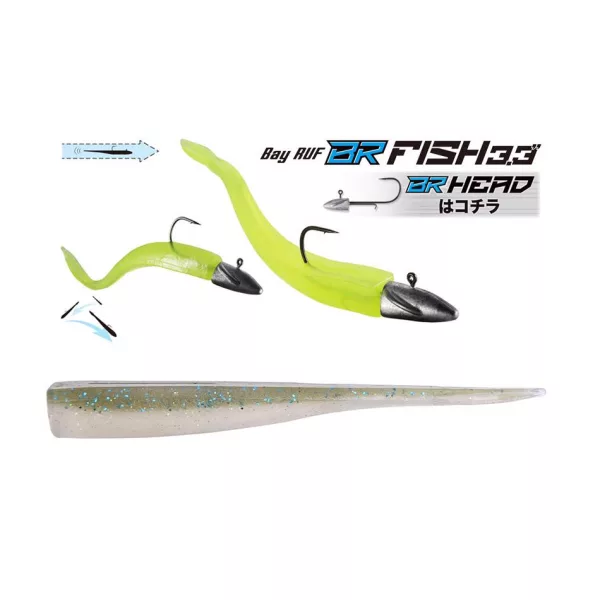 Duo Bayruf BR Fish 8,4cm F103 Electric Olive Plastična Vaba 7 kos