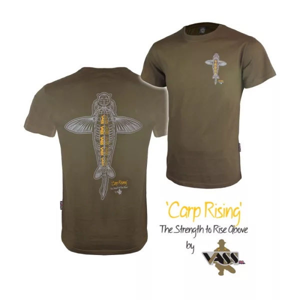 Vass-Tex Carp Rising Khaki Póló 3XL