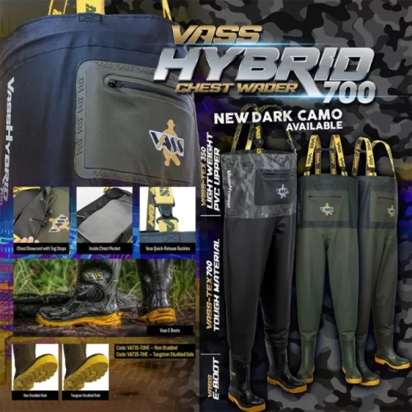 Vass-Tex Hybrid 700 Dark Camo Melles Csizma 41