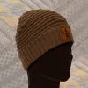 Vass-Tex Fleece Lined Ribbed Beanie Barna Sapka Velúr Logóval