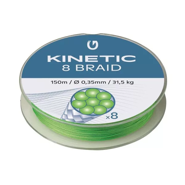 KINETIC 8 Braid 150m 0,20mm/15,0kg Fluo zelena Pletena vrvica