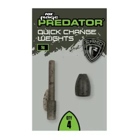   Fox Rage Predator Camo Quick Change Weights Hitro zamenljiva plovčna utež 5g 4 kosi