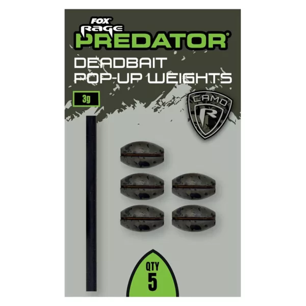 Fox Rage Predator Camo Deadbait Pop-up Weights utež za predvez 3gr 5 kos
