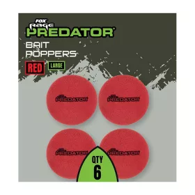   Fox Rage Predator Bait Poppers Velik Rdeč Vaba Dvigalka 6 kosi