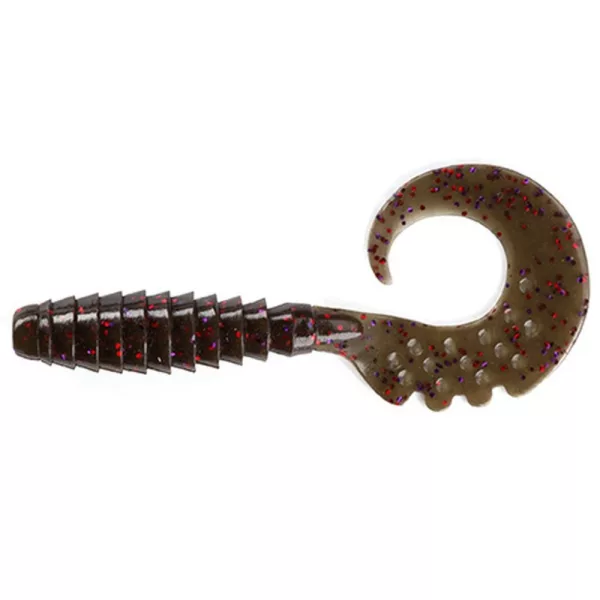 FISHUP Fancy Grub 5,08cm (10kosov), #050 - Green Pumpkin Brown/Red & Purple Plastična vaba