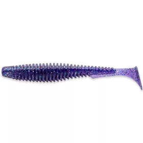   FISHUP U-Shad 5,08cm (10kos.), #060 - Temno vijolična/pavja & srebrna Plastična vaba