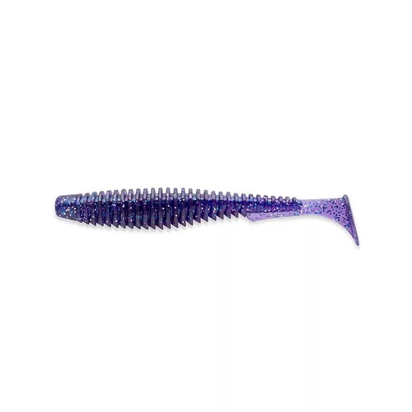 FISHUP U-Shad 5,08cm (10kos.), #060 - Temno vijolična/pavja & srebrna Plastična vaba