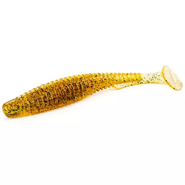 FISHUP U-Shad 10,16cm (8kos.), #036 - Karamelna/zelena & črna Plastična vaba