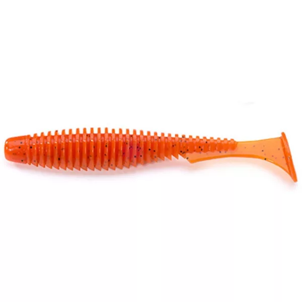FISHUP U-Shad 10,16cm (8pcs.), #049 - Orange Pumpkin/Black Plastična vaba