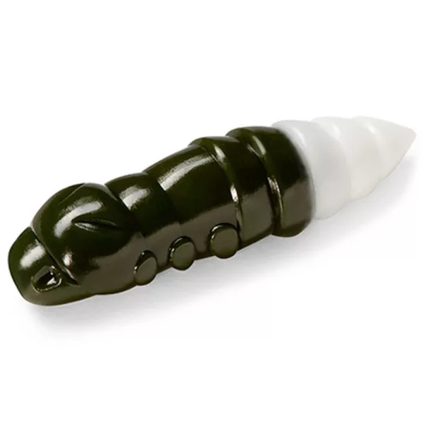 FISHUP Pupa 3,04cm (10pcs.), #140 - Dark Olive/White Plastična vaba