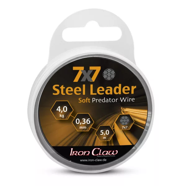 Iron Claw 7x7 Steel Leader 0,36mm 5m Bevonatos Acél Előkezsinór