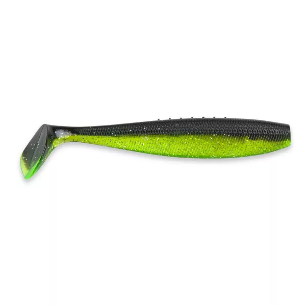 Iron Claw Just Shad BCS Black Chartreuse Silver Glitter 7,5cm Gumihal