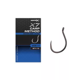  Matrix X7 Carp Method 12 Barbless Trnek z ušescem, brez brade 10db