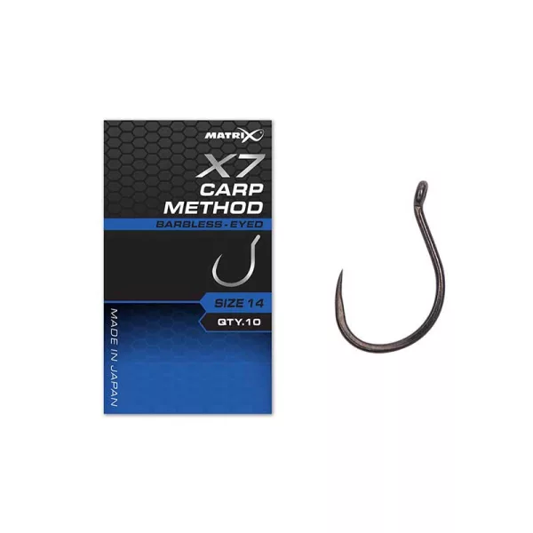 Matrix X7 Carp Method 16 Barbless Trnek z ušescem, brez brade 10db