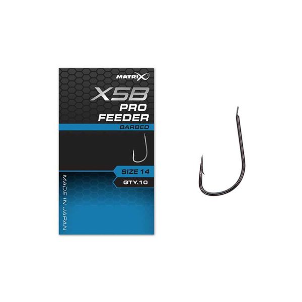 Matrix X5B Pro Feeder 12 Barbed Ribni kavelj z lopatico, z zalivko 10 kosov