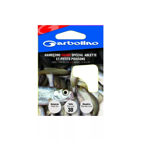 GARBOLINO SMALL FISH/BLEAK RED HTN 20 (SIZE 20 LINE 0,08mm) vezan trnek