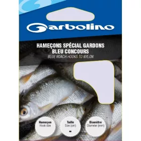   Garbolino Blue Roach Hooks To Nylon 16 Ploščata, Z brado Monofil Predvezan Kavelj 10db