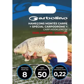   Garbolino Poseben Krapodrom Trnek na najlonu 0,20mm 50cm 12 z lopatico, Brezbradi monofilni predvezani trnek 10 kos